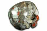 Realistic Bloodstone (Heliotrope) Skull - South Africa #382168-3